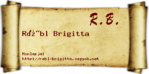Rábl Brigitta névjegykártya